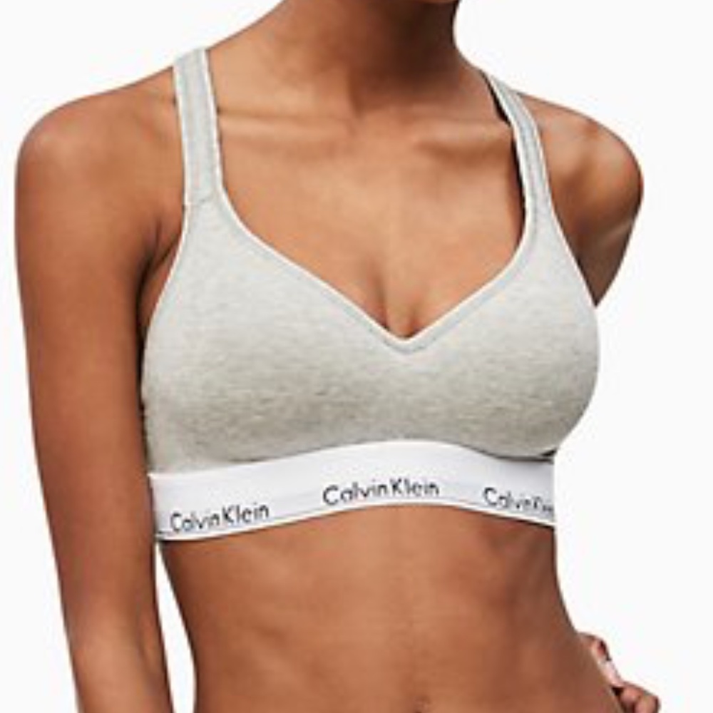 Calvin Klein Grey Modern Cross Strap Back Bralette